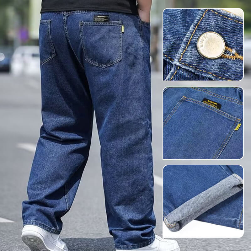 Naotstore - Loose Fitting Straight Leg Jeans For Man