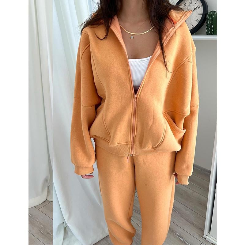 Naotstore - Triple Threaded High-Neck Casual Sportswear 2-piece set