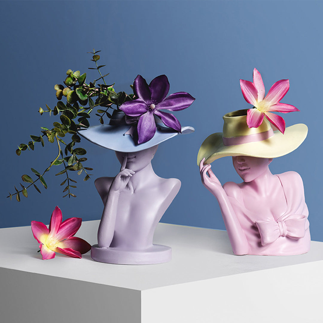 Naotstore - Modern Girl Statue Flower Vase