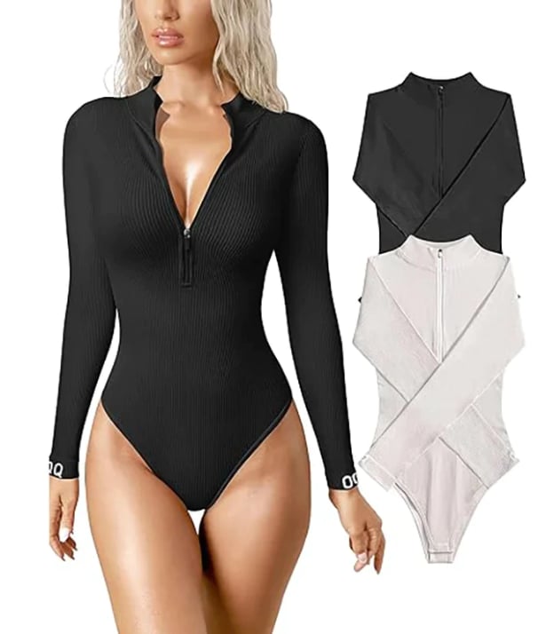 Naotstore - Zip-Up Bodysuit-Buy more save more