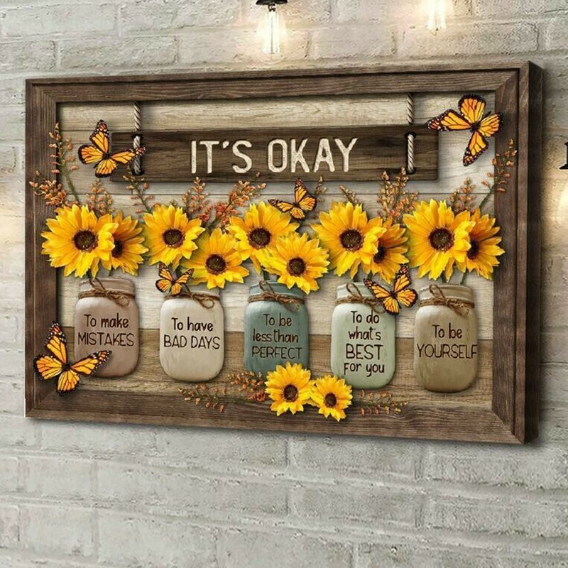 🌻Last day! 💥Special sale - Butterfly Sunflowers Wall Art - naotstore