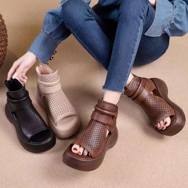 Naotstore - Newest Women's Retro Soft PU Leather Sandalias