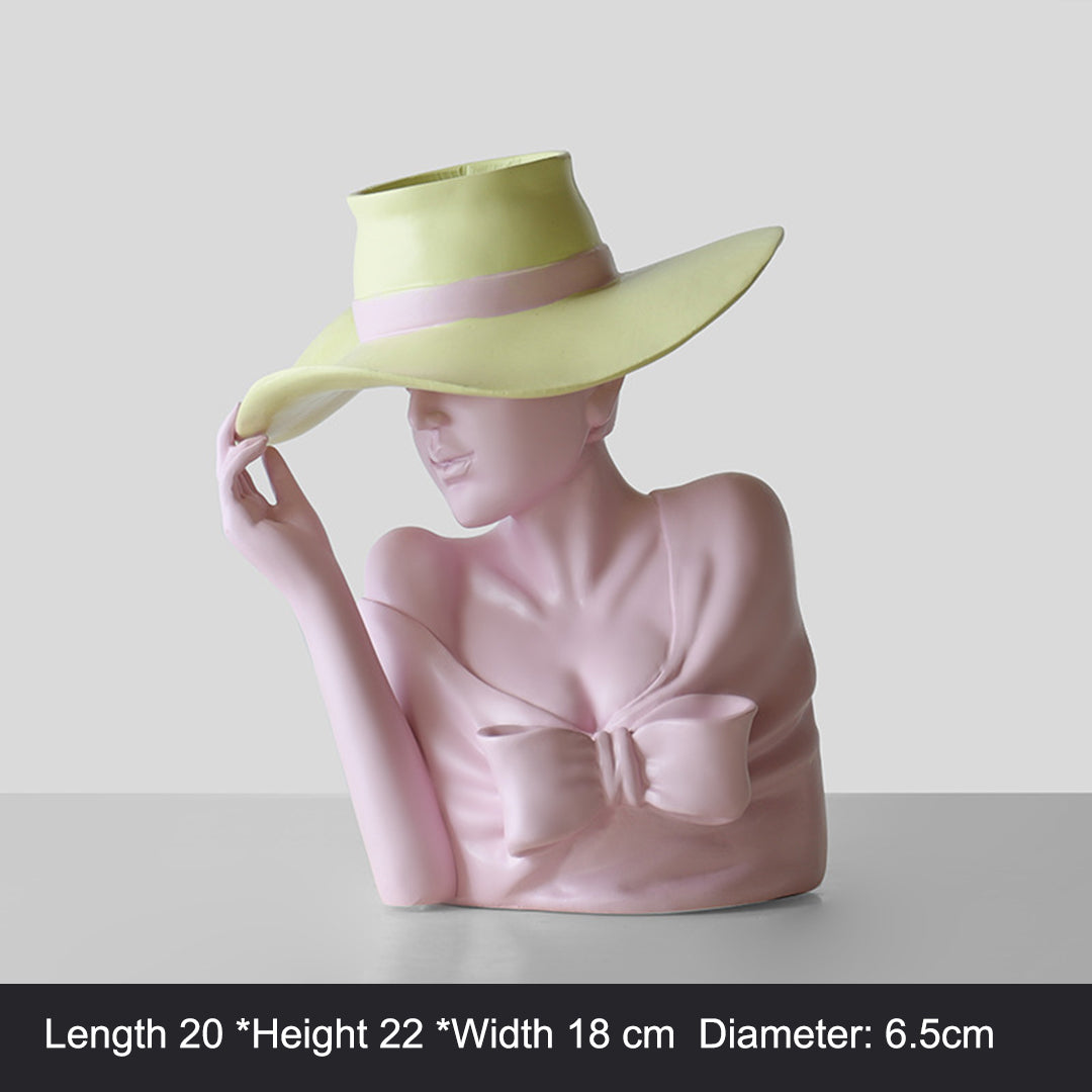 Naotstore - Modern Girl Statue Flower Vase