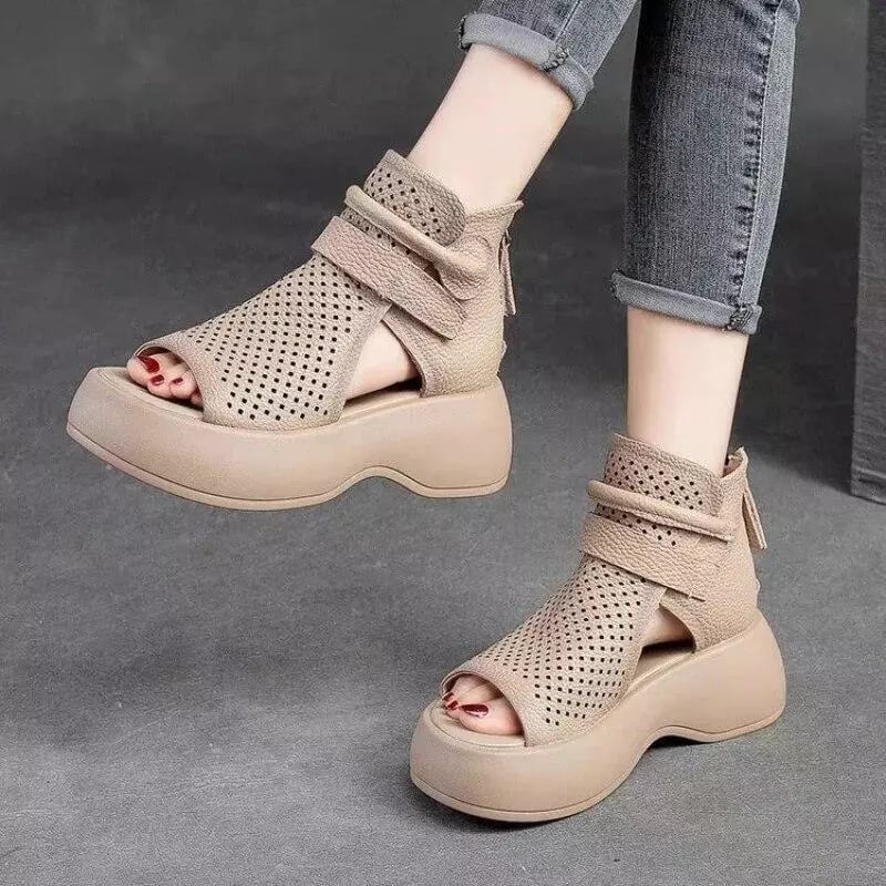 Naotstore - Newest Women's Retro Soft PU Leather Sandalias