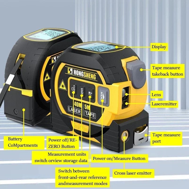 Naotstore - Measurin Sight 3-In-1 Infrared Laser Tape Measuring