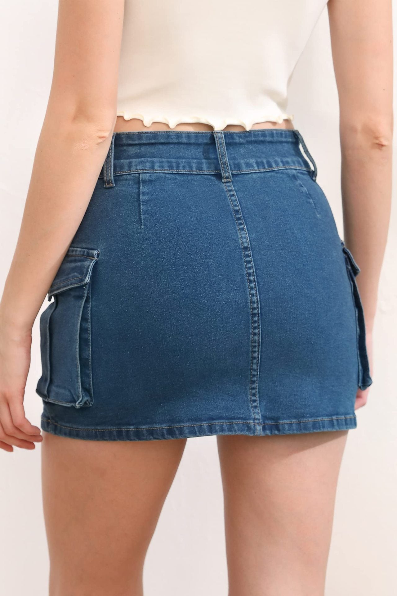Naotstore - ins style street solid color low waist slim hip skirt