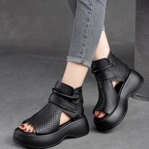 Naotstore - Newest Women's Retro Soft PU Leather Sandalias