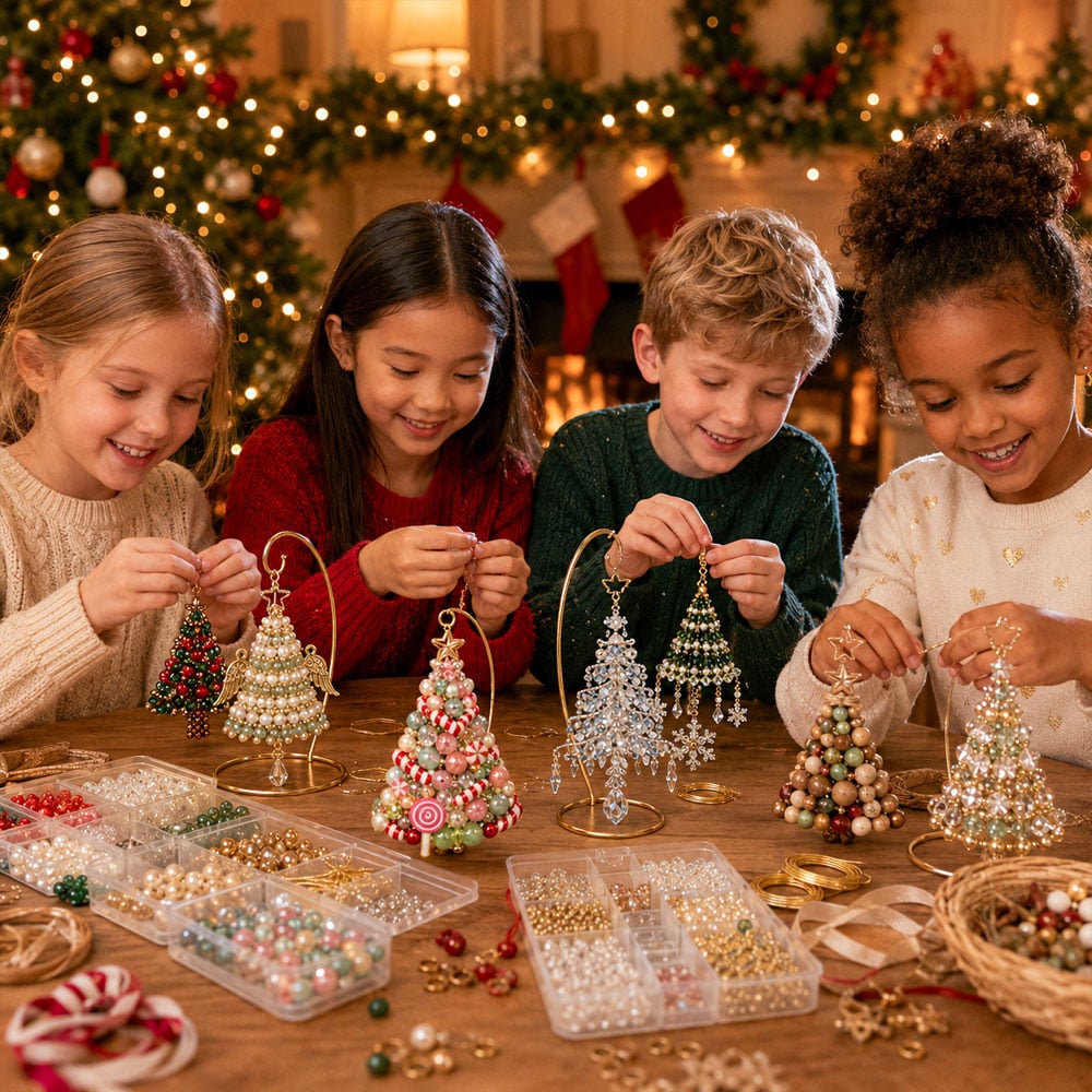 ✨🌲DIY Christmas Tree Beaded Ornament Kit|Fun Holiday Craft