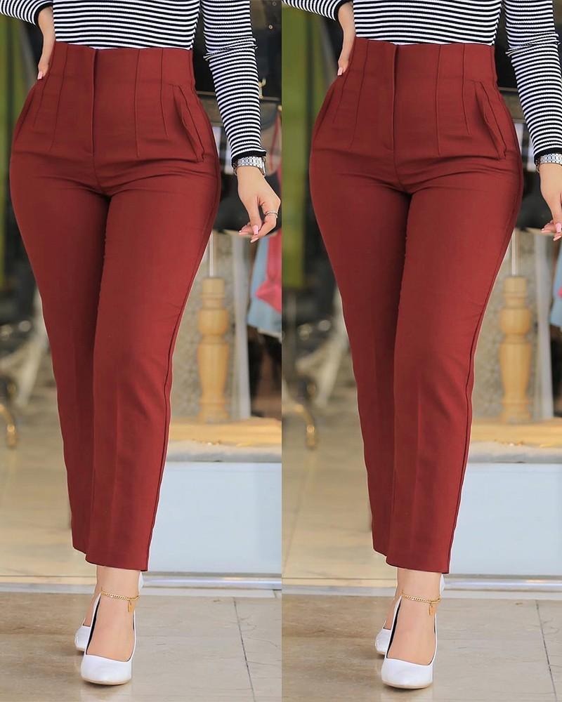 Naotstore - Pleat High Waist Pants