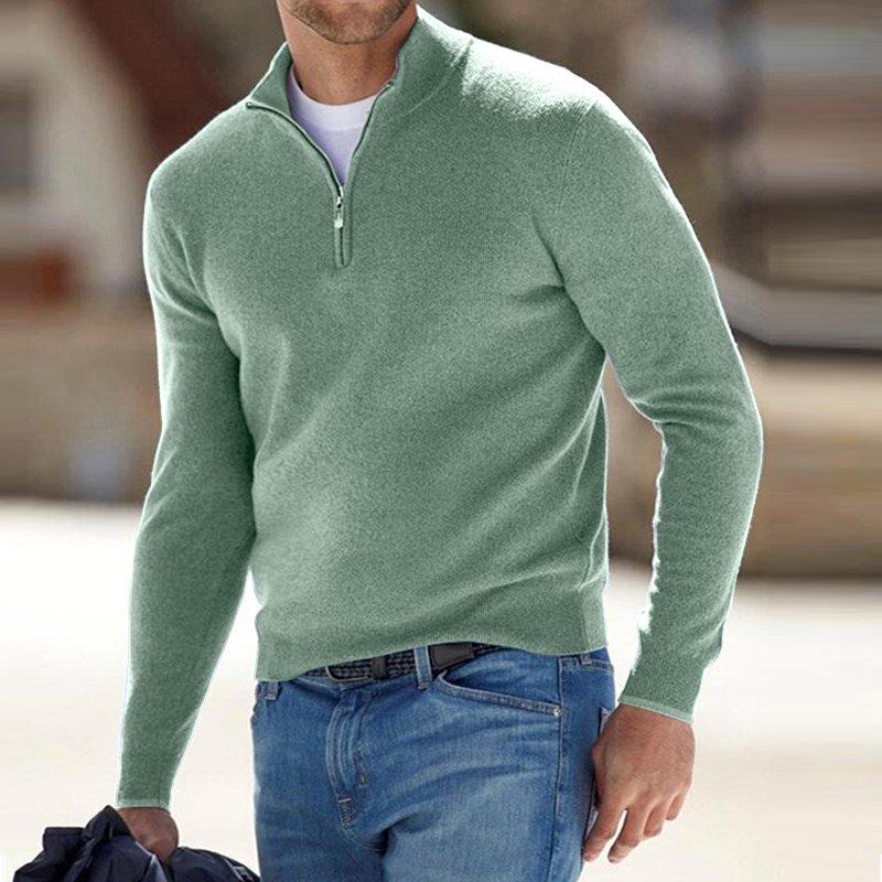 Naotstore - Men's Cashmere Zip Basic Sweater