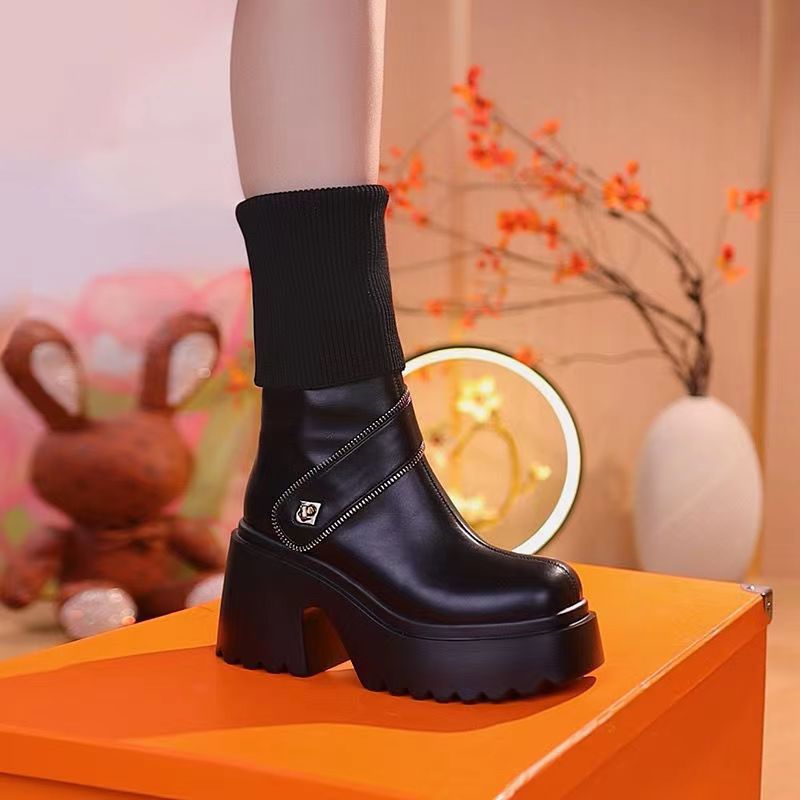 Naotstore - Women's Platform Chunky Heel Knee High Boots
