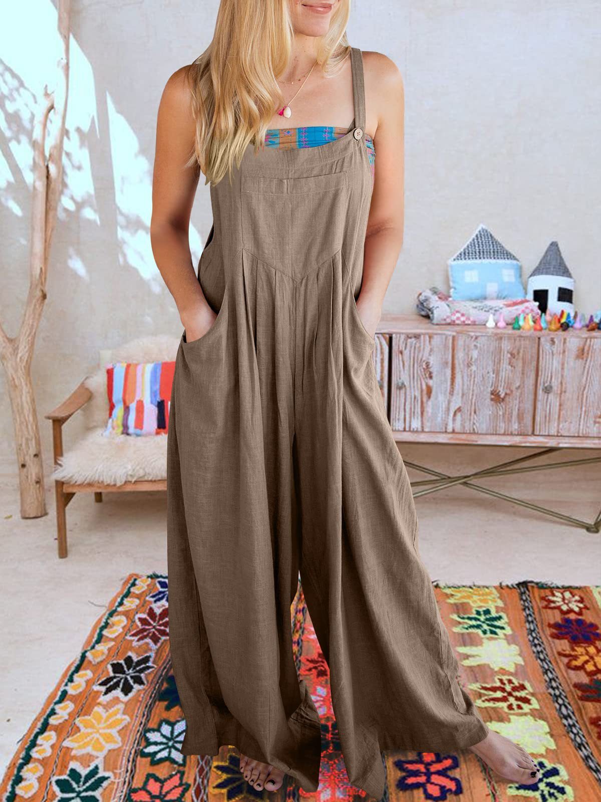 Naotstore - SALE PLUS SIZE WIDE LEG OVERALLS JUMPSUIT