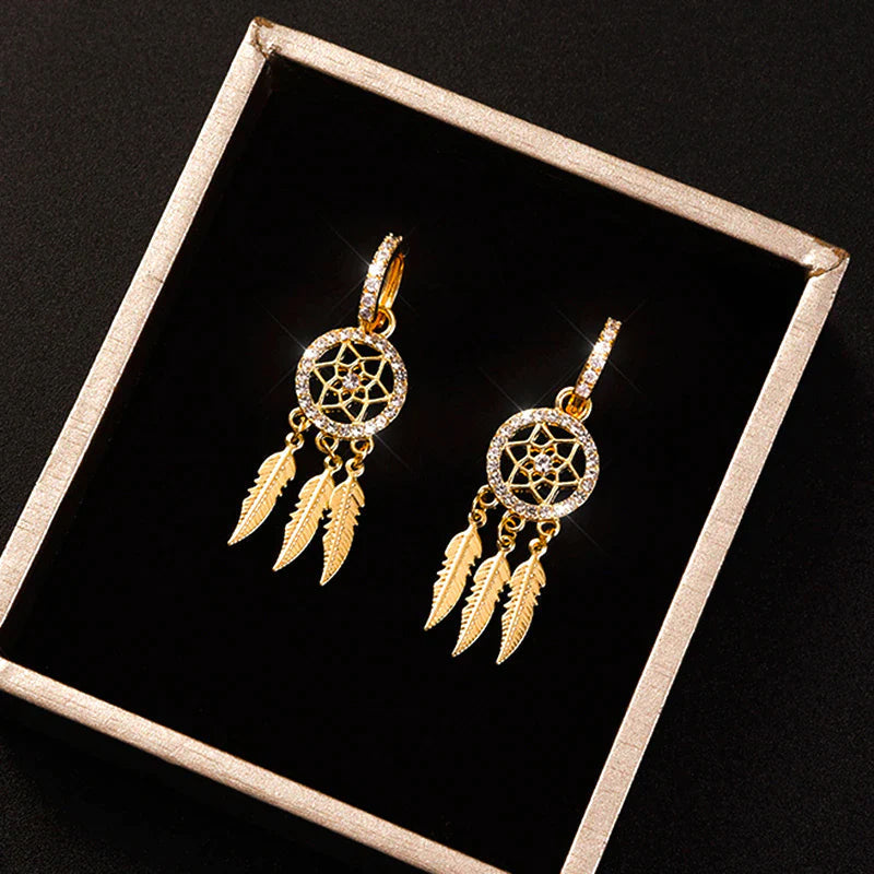 Dreamcatcher Crystal Charm Earrings - naotstore