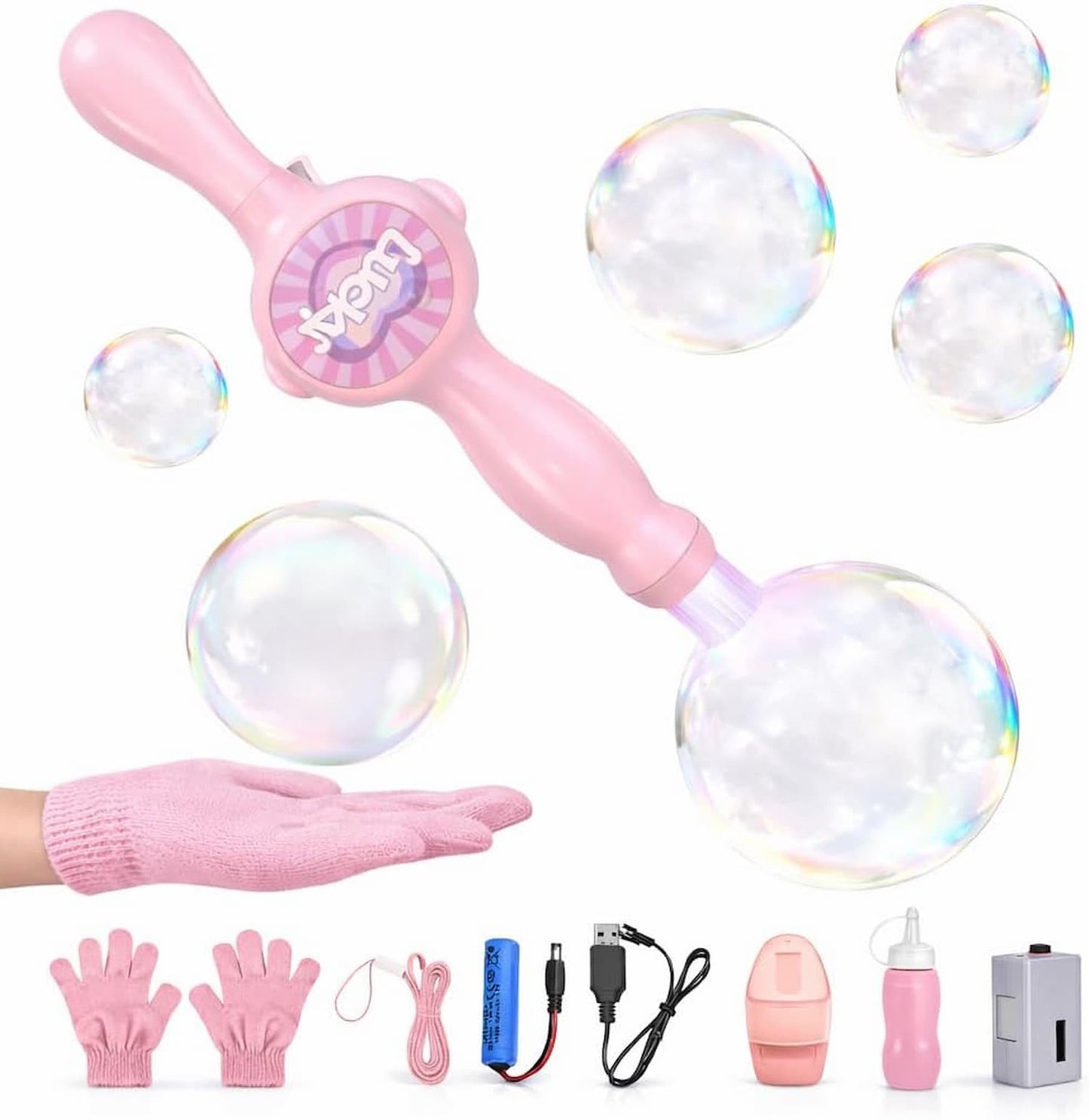 Light Up Musical Fog Bubble Wand | Dream Smoke Bubbles Summer Kids Toy
