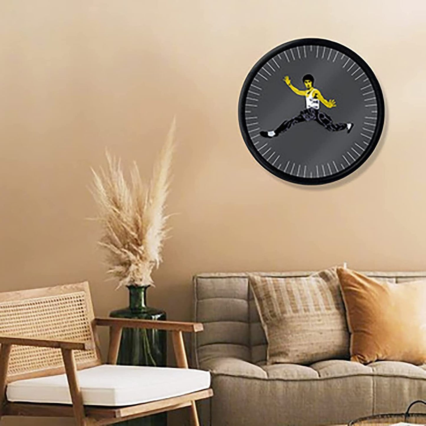 Naotstore - Kung Fu Wall Clock Bruce Lee Home Decoration Personality Creative Round Clock