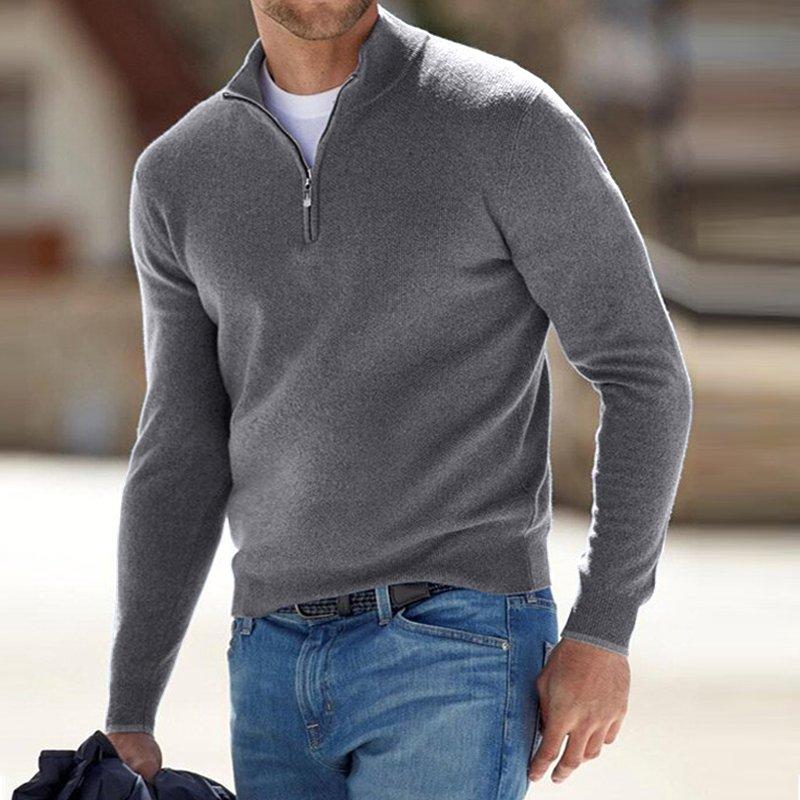 Naotstore - Men's Cashmere Zip Basic Sweater