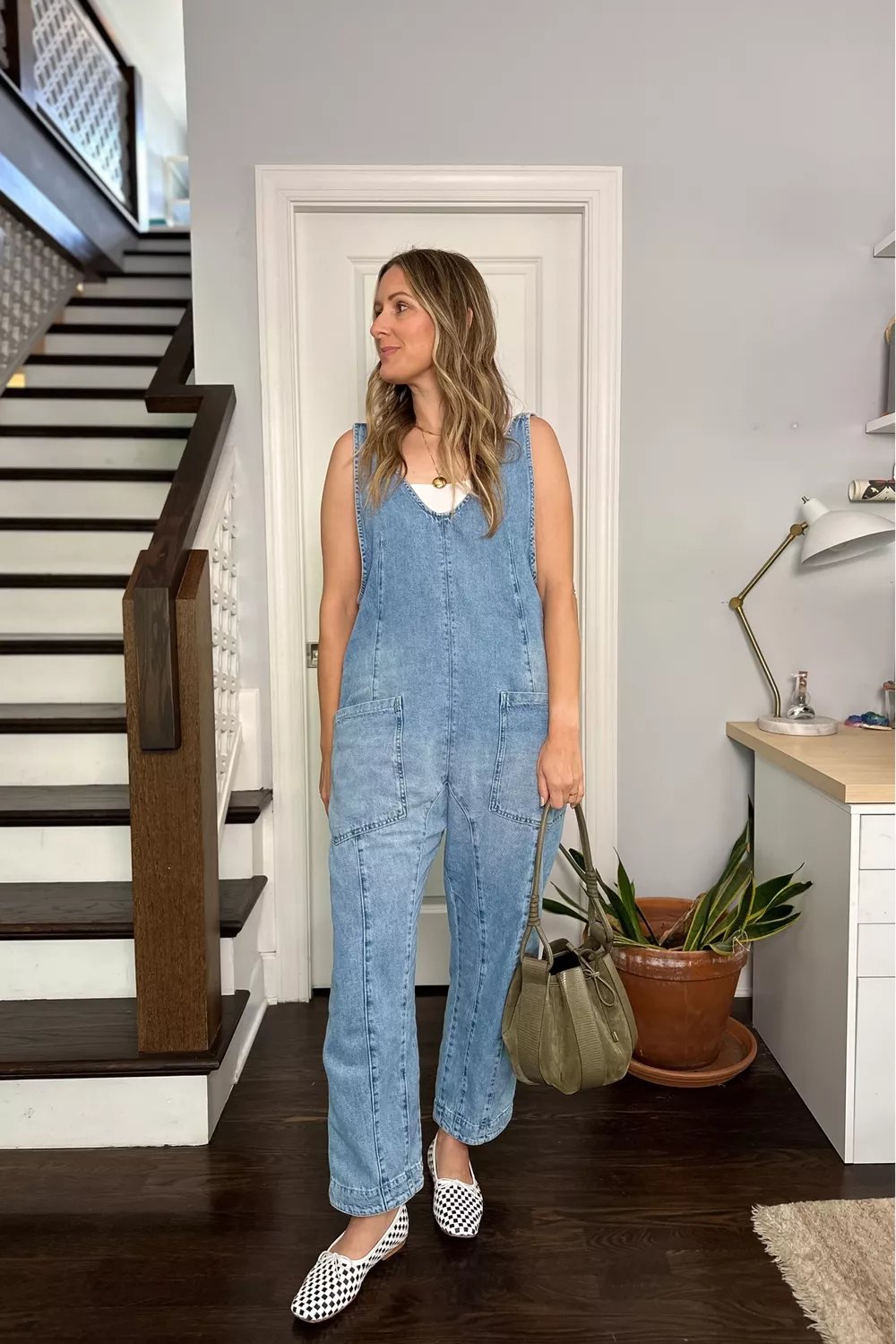 Naotstore - Denim Jumpsuit With Pockets