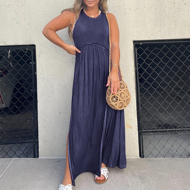 ✨This week's special price is $16.99💗Slit Casual Simple Loose Maxi Long Dress