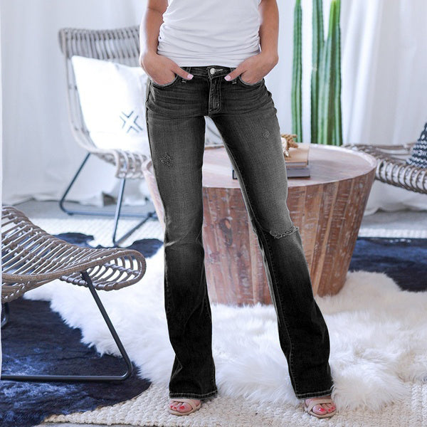 Naotstore - 70s Stretch Hip Hugger Street Style Bootcut Jeans