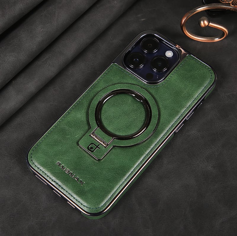 Naotstore - Luxury Leather Invisible Stand iPhone Case