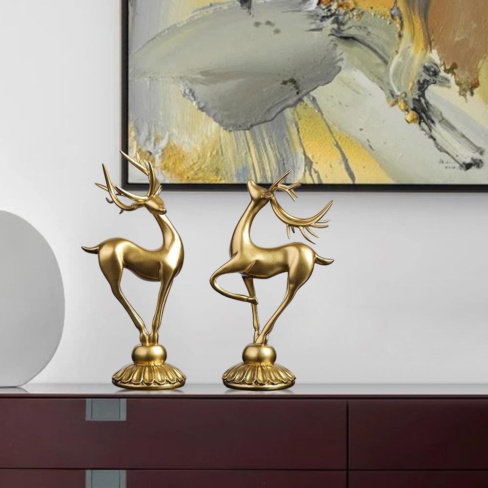 🔥Special products this week - Handmade Golden Deer Animal Figurine - naotstore