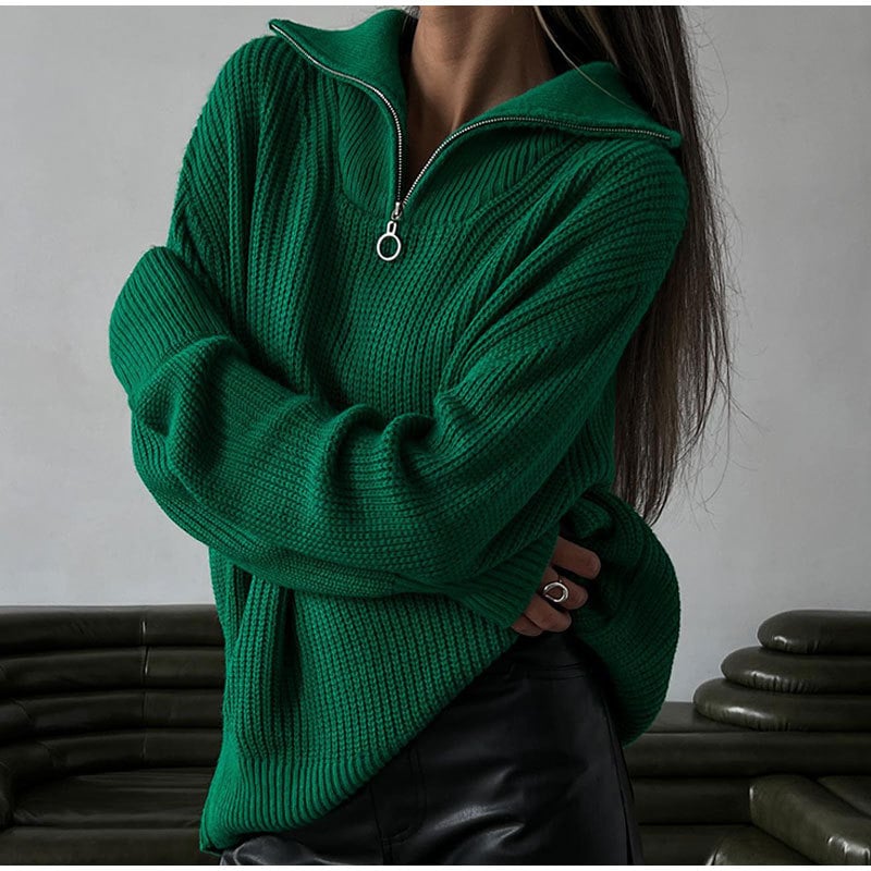 Naotstore - Zip-up Lapel Sweater