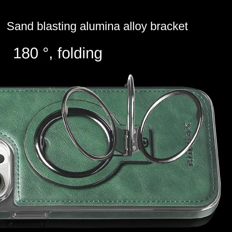 Naotstore - Luxury Leather Invisible Stand iPhone Case