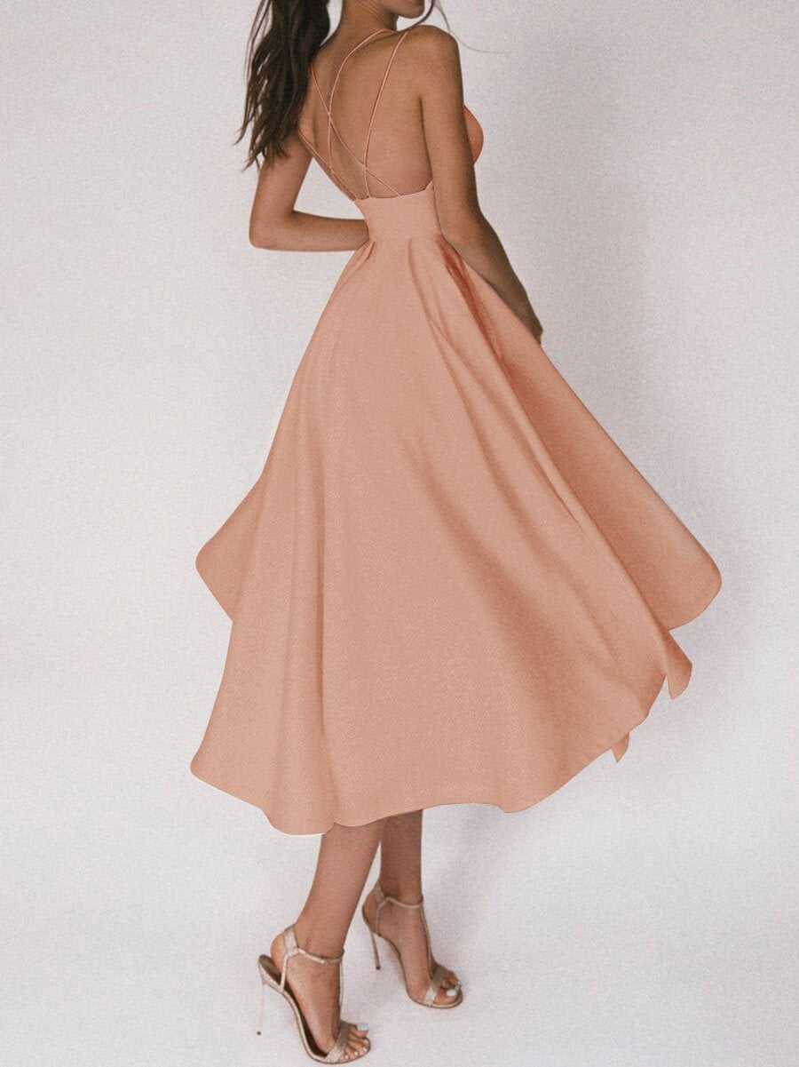 Naotstore - Elegant strappy V-neck dress
