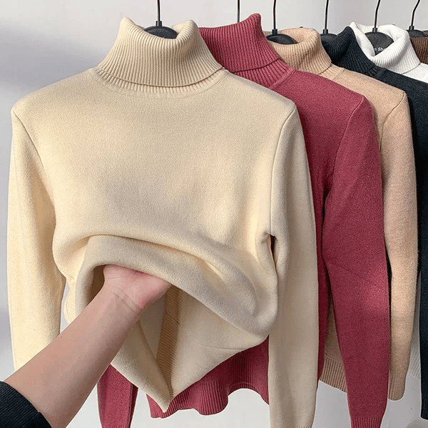 Naotstore - Cozy Women's Turtleneck Fleece Pullover Sweater