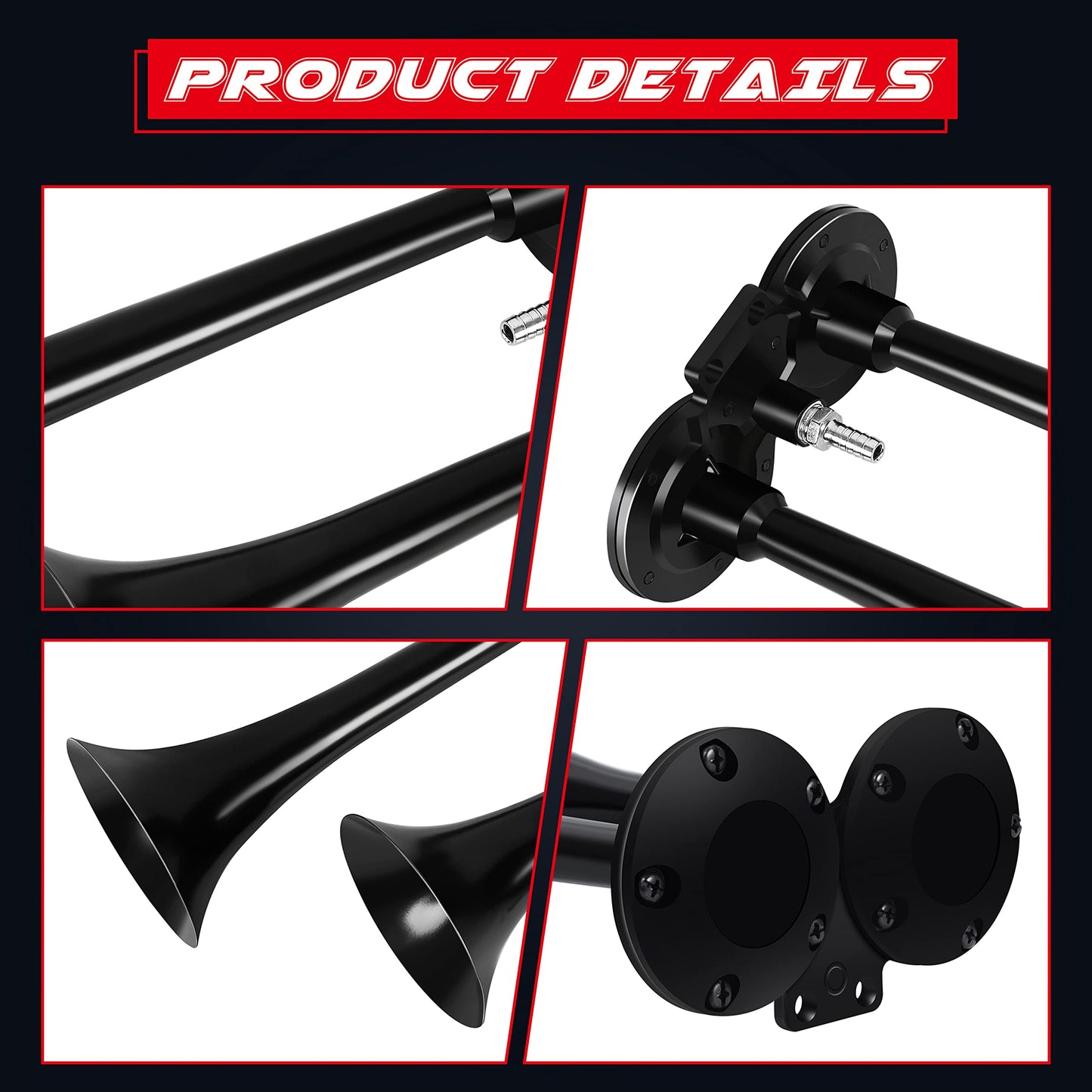 Naotstore - Motorcycle Horn + Mounting Hardware and Complete Wiring Kit