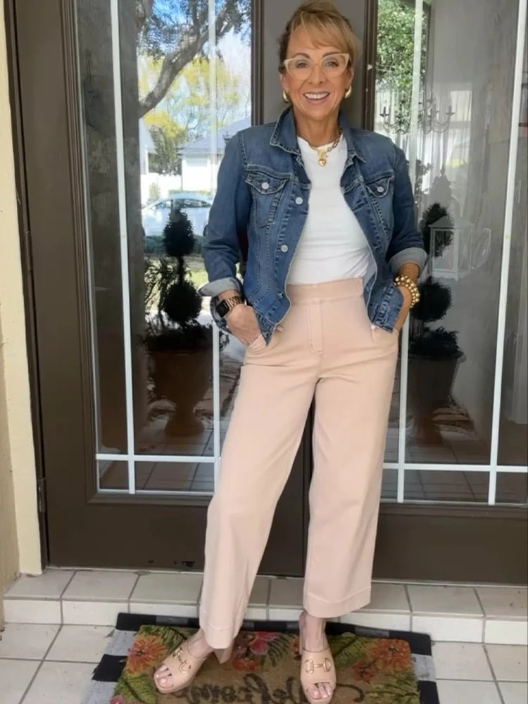 ✨This week's special price is $34.99💗Tummy Control Twill Cropped Wide Leg Pant