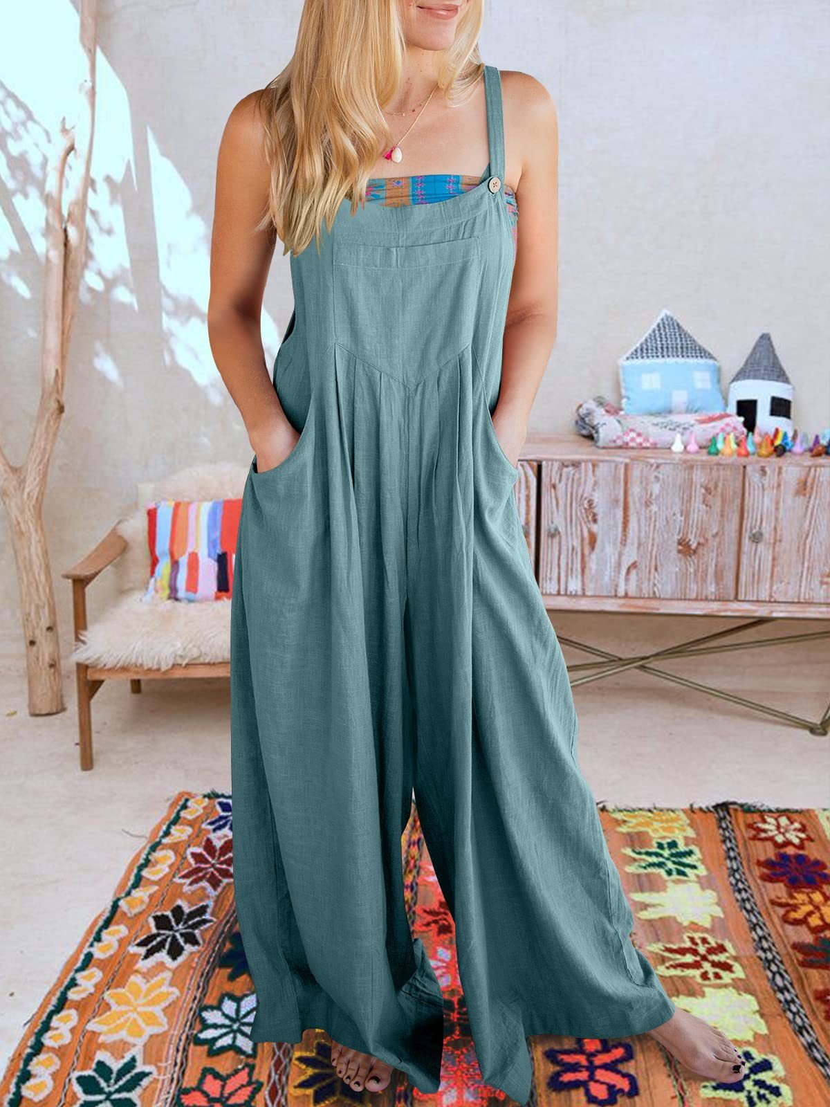 Naotstore - SALE PLUS SIZE WIDE LEG OVERALLS JUMPSUIT