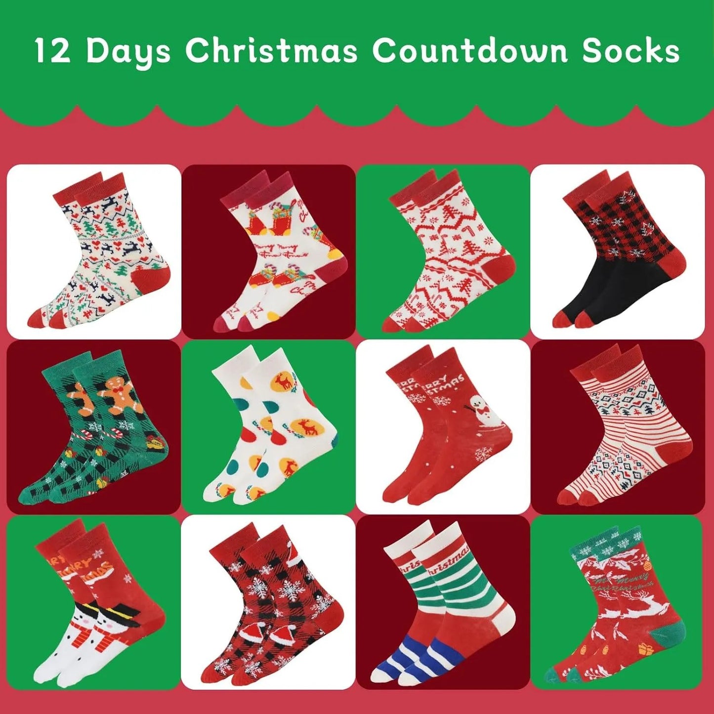 Naotstore - Christmas Warm Socks Advent Calendar