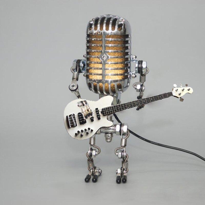 Naotstore - Vintage Metal Microphone Guitar Robot Desk Lamp