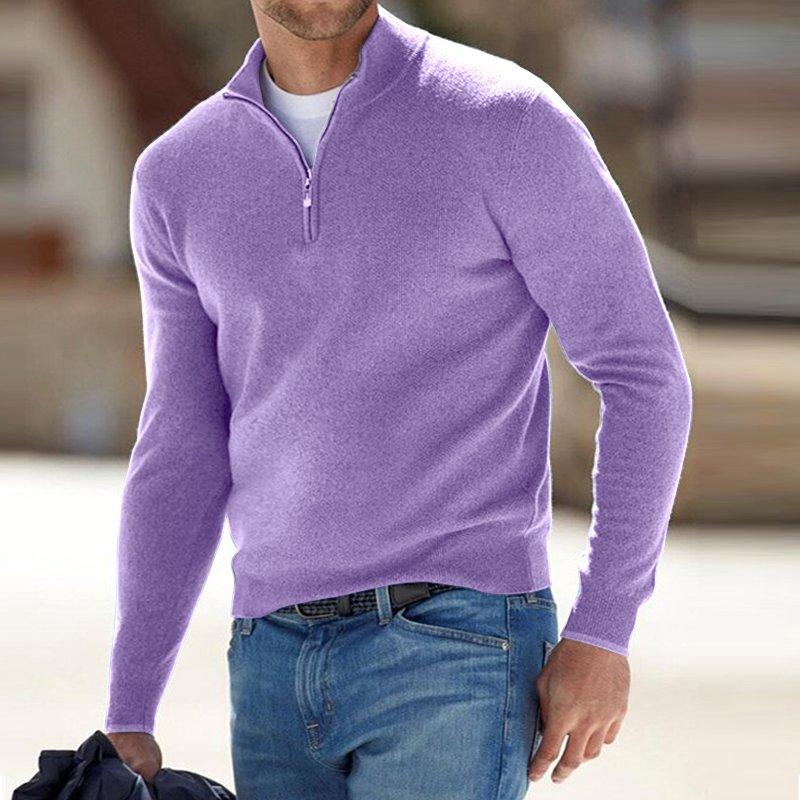 Naotstore - Men's Cashmere Zip Basic Sweater