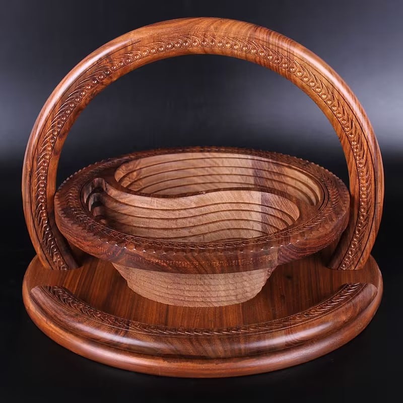 Naotstore - Handmade wood carving fruit plate
