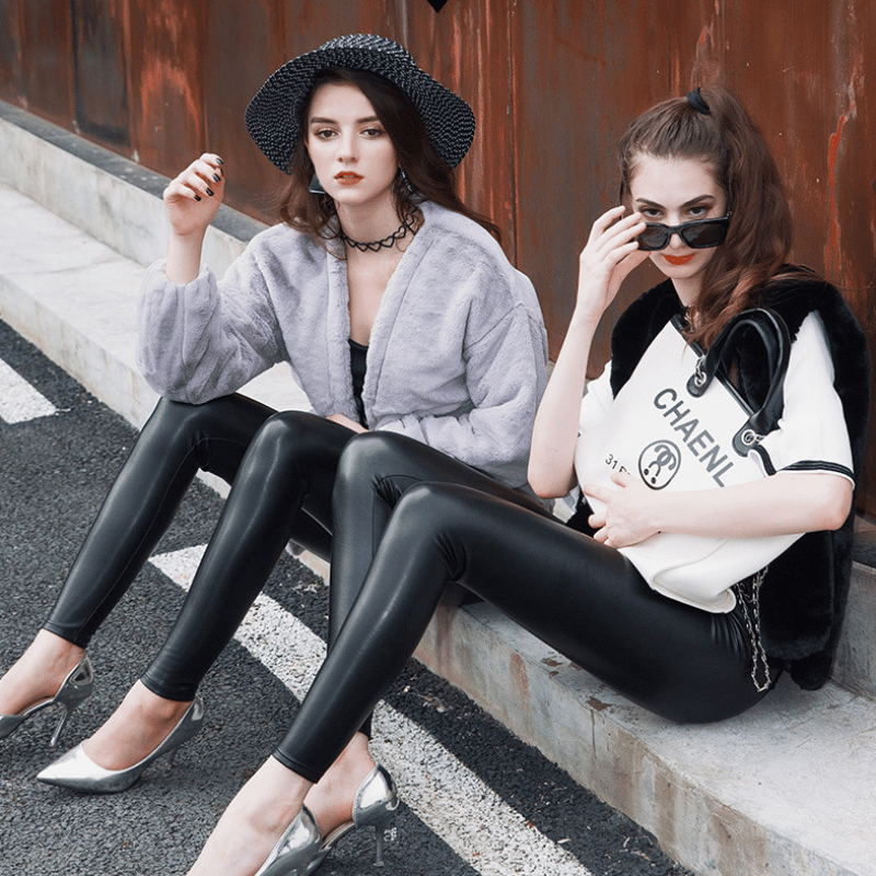 Naotstore - S-shaped PU Leather Leggings