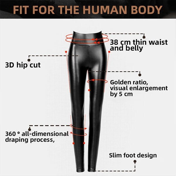Naotstore - S-shaped PU Leather Leggings