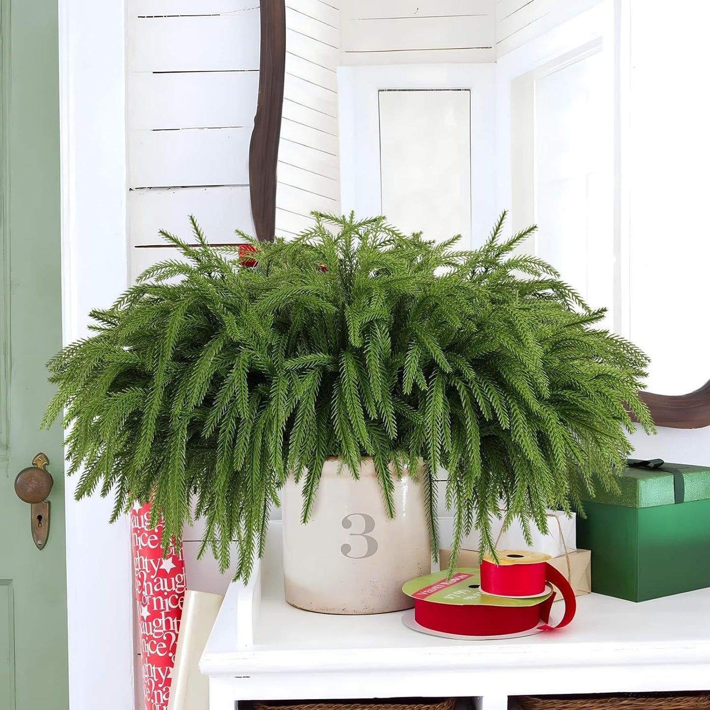 Naotstore - Natural Christmas Greenery-Norfolk Pine Branch