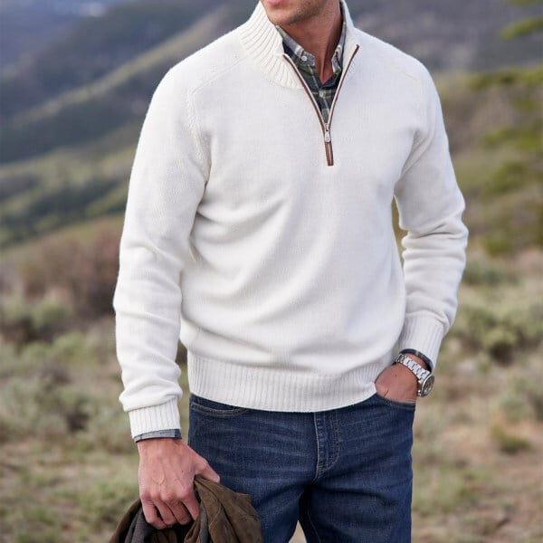 Naotstore - Men's Cashmere Zipper Basic Sweater