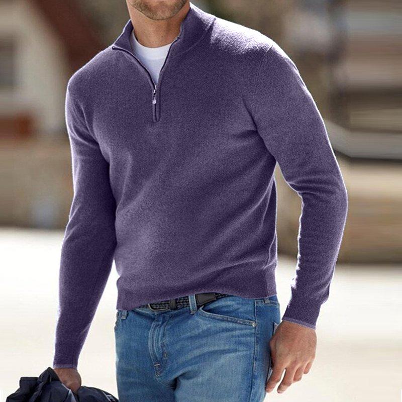 Naotstore - Men's Cashmere Zip Basic Sweater