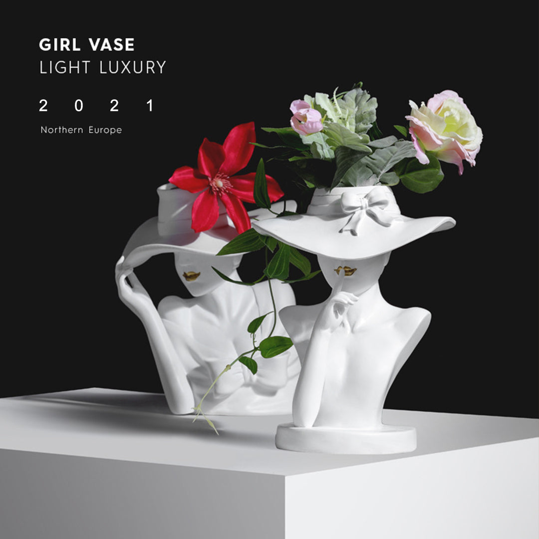Naotstore - Modern Girl Statue Flower Vase