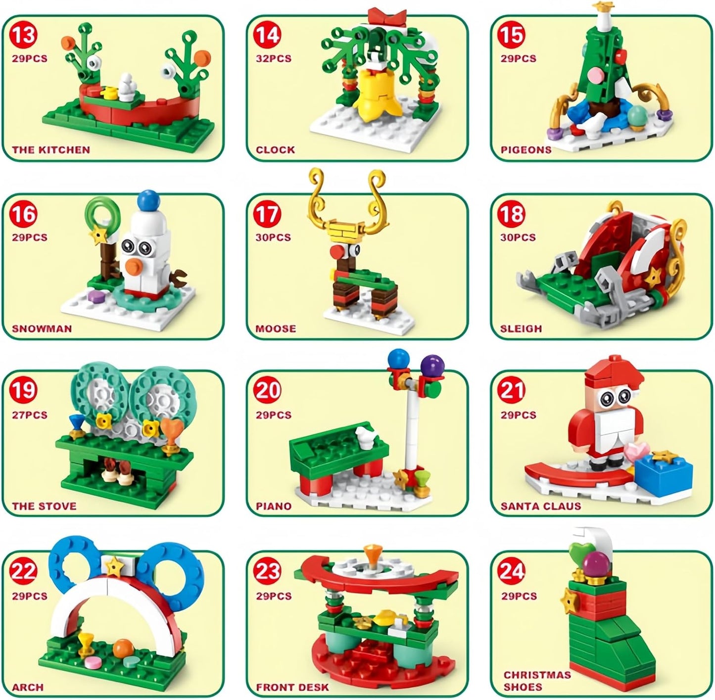 Naotstore - Advent Calendar 2024 Christmas Tree Building Blocks