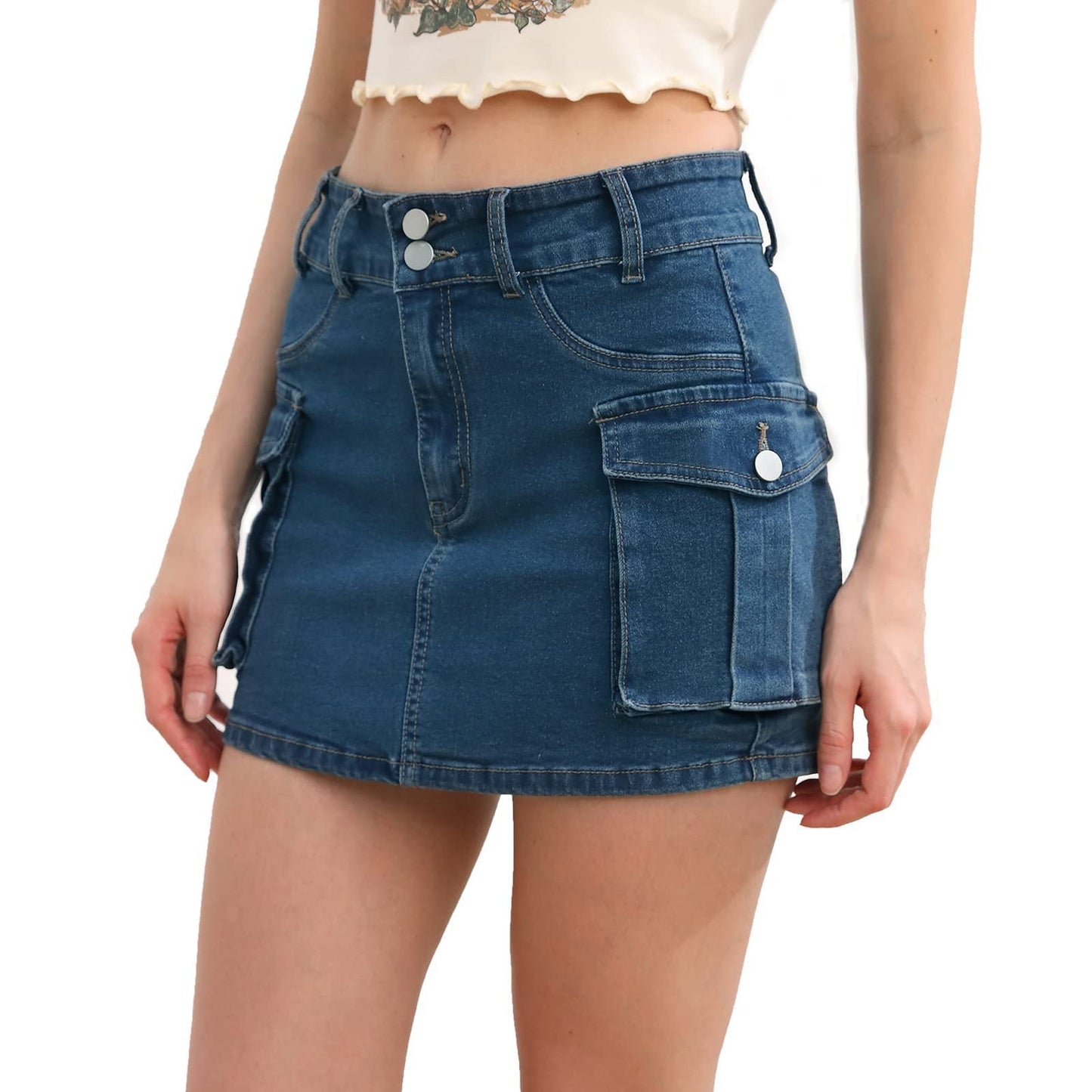 Naotstore - ins style street solid color low waist slim hip skirt