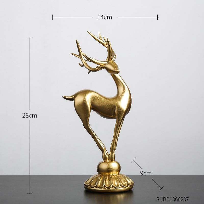 🔥Special products this week - Handmade Golden Deer Animal Figurine - naotstore