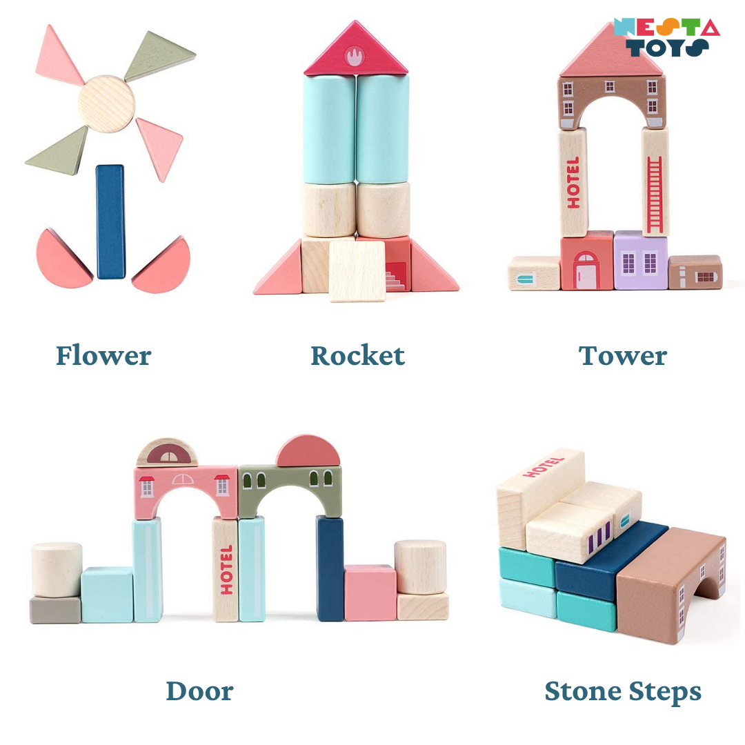 Naotstore - Wooden City Building Blocks Set