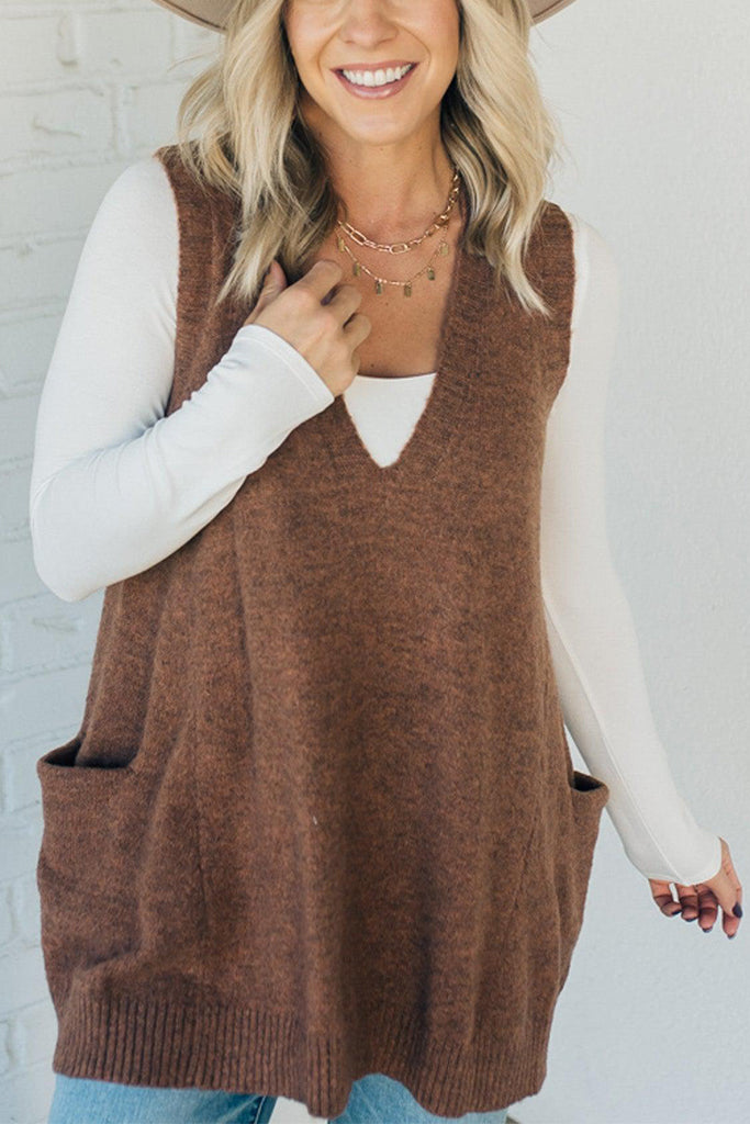 Naotstore - Cozy Pocket Sweater Vest