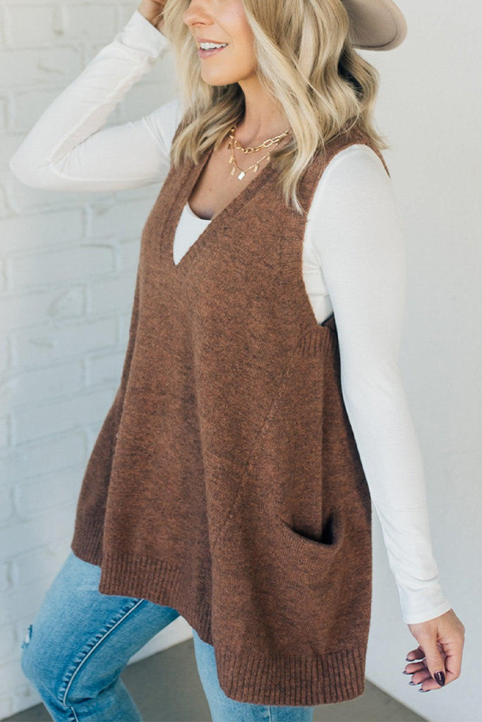 Naotstore - Cozy Pocket Sweater Vest