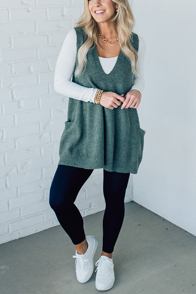 Naotstore - Cozy Pocket Sweater Vest