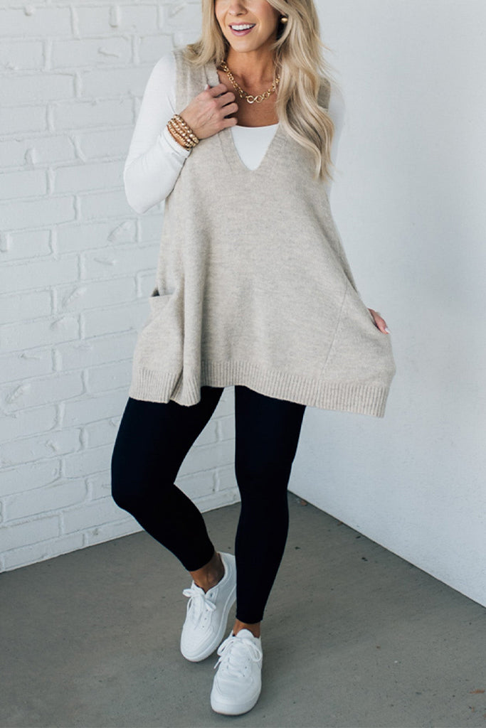 Naotstore - Cozy Pocket Sweater Vest